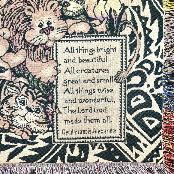 VTG BABY ANIMALS COLORS OF THE RAINBOW FRINGE 🌈 ALL THINGS BRIGHT & BEAUTIFUL - Picture 2 of 5